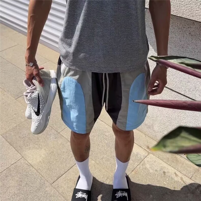 美式复古运动短裤轻薄训练跑步健身男女夏季凉感宽松五分裤子，男装牛仔裤，星座506A