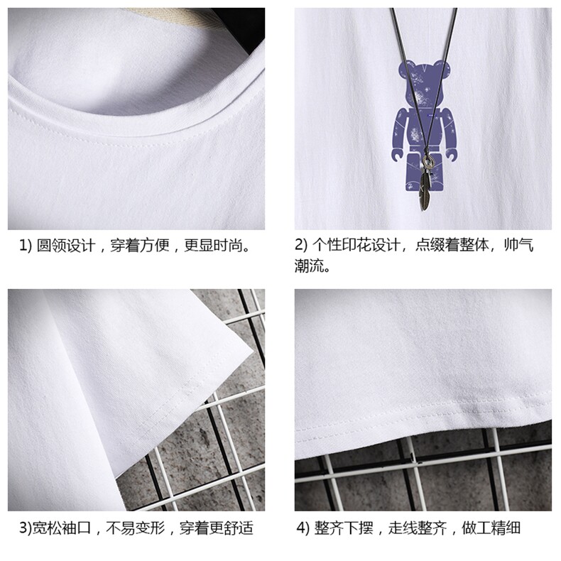TD56242-P35短袖t恤套装男短裤两件套男装搭配一套帅气网格,男装T恤,电商A040A