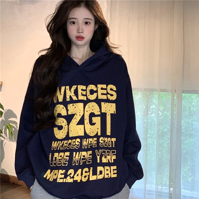 EE057-P70卫衣男女情侣装薄款2024设计感潮流宽松印花连帽上衣,男装卫衣,星座911-3