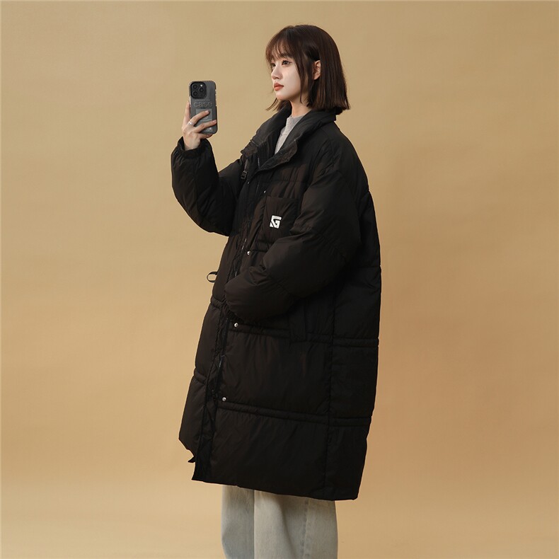 中性风美式复古潮牌中长款羽绒服大码过膝羽绒服男77930P258控378，女装羽绒服，星座226-1