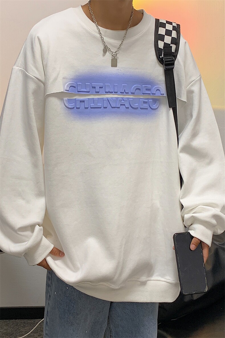 2025秋装新品钢印卫衣情侣卫衣假两件外套宽松上衣G1022P65男,女装短外套,电商A339