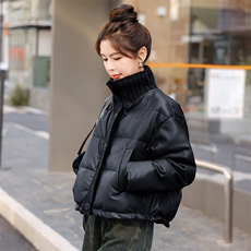 【BAO款现货】pu皮羽绒服女2025冬新韩系休闲小个子白鸭绒厚外套，女装羽绒服，意芙