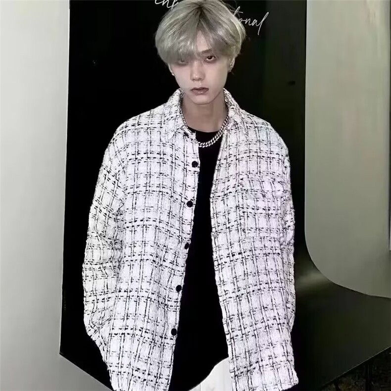 450-P42 2025不计后果小香风夹克男秋季高级感粗毛呢外套潮宽松图片