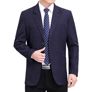 春秋季中年男士休闲小西服外套中老年男装爸爸夹克商务秋装上衣服图片