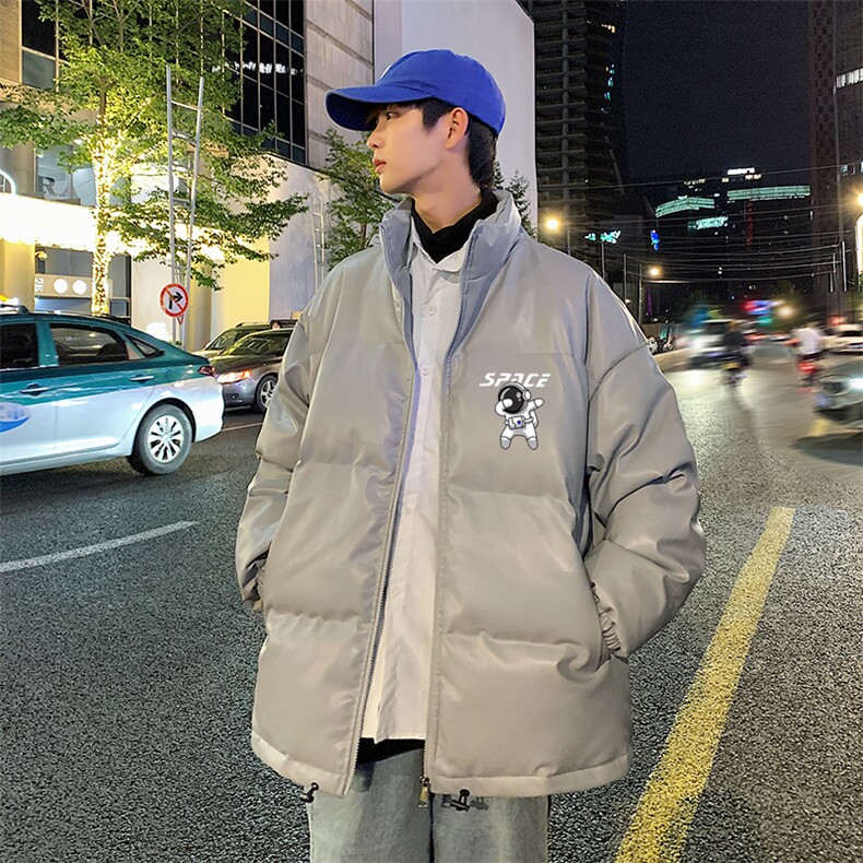 2025冬季新款潮流加厚棉衣PU皮棉服帅气面包服XZ102A-4-5139-P115,男装棉衣,星座211-2