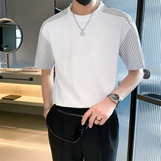 新款短袖T恤男夏季半袖上衣港风宽松休闲潮牌体恤衫T0551-P35，男装T恤，星座308B-2