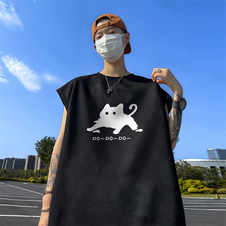量大优供视频得物直播品230克夏季麂皮绒背心无袖T恤BJ516,男装T恤,电商A486