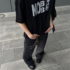 2025春夏新款黑色阔腿牛仔裤男复古设计感显瘦直筒裤子785-P50，男装牛仔裤，电商A178