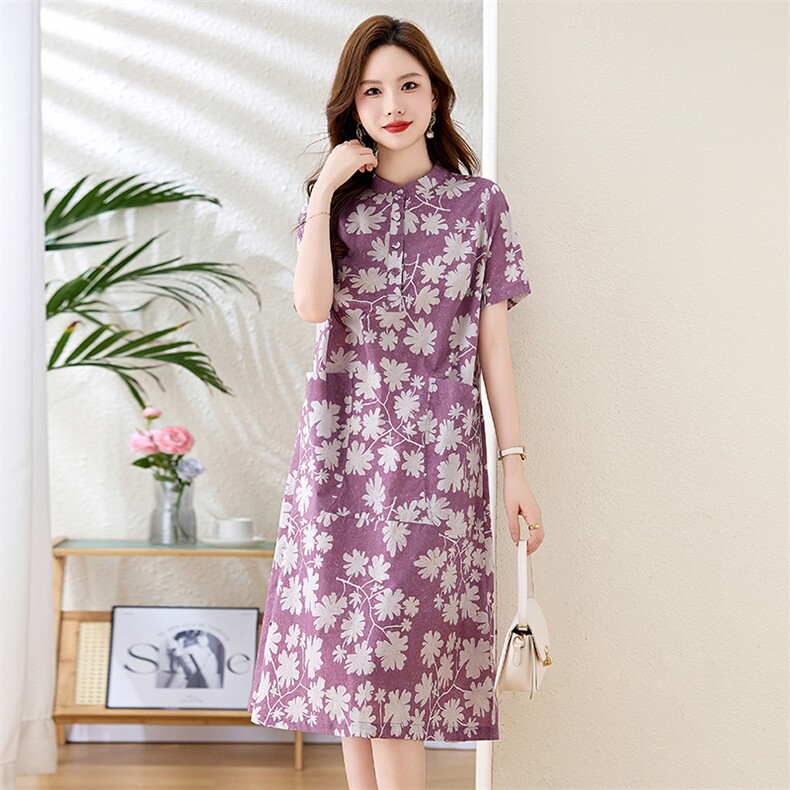 纯棉连衣裙夏季2024新款衣服大码女装超好看高端精致气质连身裙子,女装连衣裙,姿衣坊