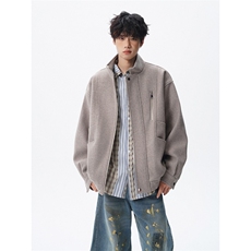 现货秋冬短款立领毛呢夹克男外套韩版加厚呢子上衣812-F675-P118，男装毛呢大衣，星座812