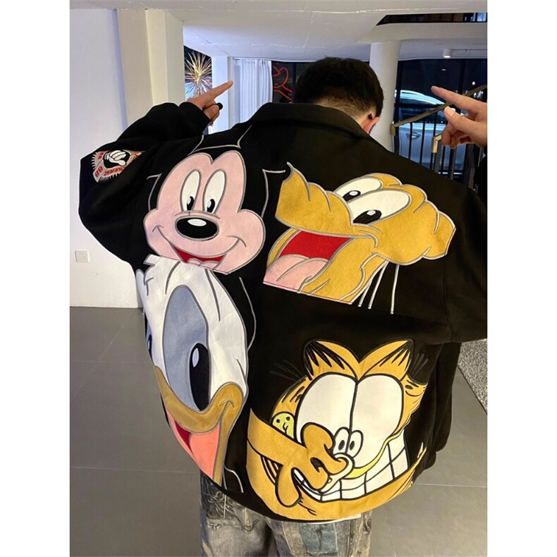 米奇卡通刺绣棒球棉服夹棉加厚外套MY6043特P135，男装棉衣，星座908-1