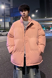 外景冬季加厚粉红百搭面包服男潮宽松保暖棉衣立领外套MF9369/P90图片