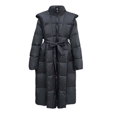 2025年秋季拉链加厚中长款长袖立领长款收腰时尚百搭，女装羽绒服，禾雯电商供货