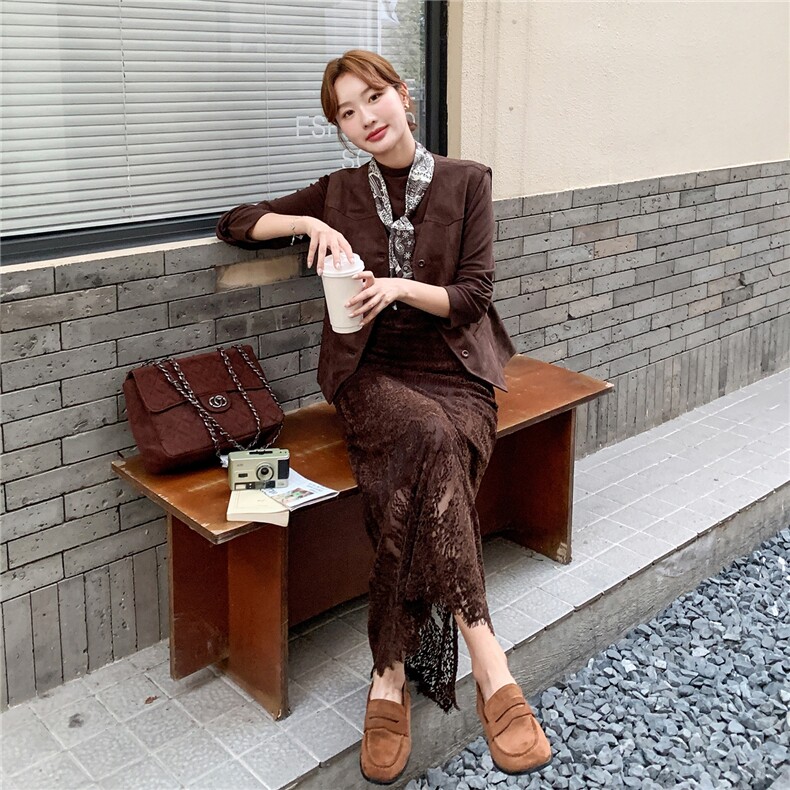 【新品】美拉德套装裙两件套配丝巾1D085-2618-P190-K248,女装套装/套裙,1C130