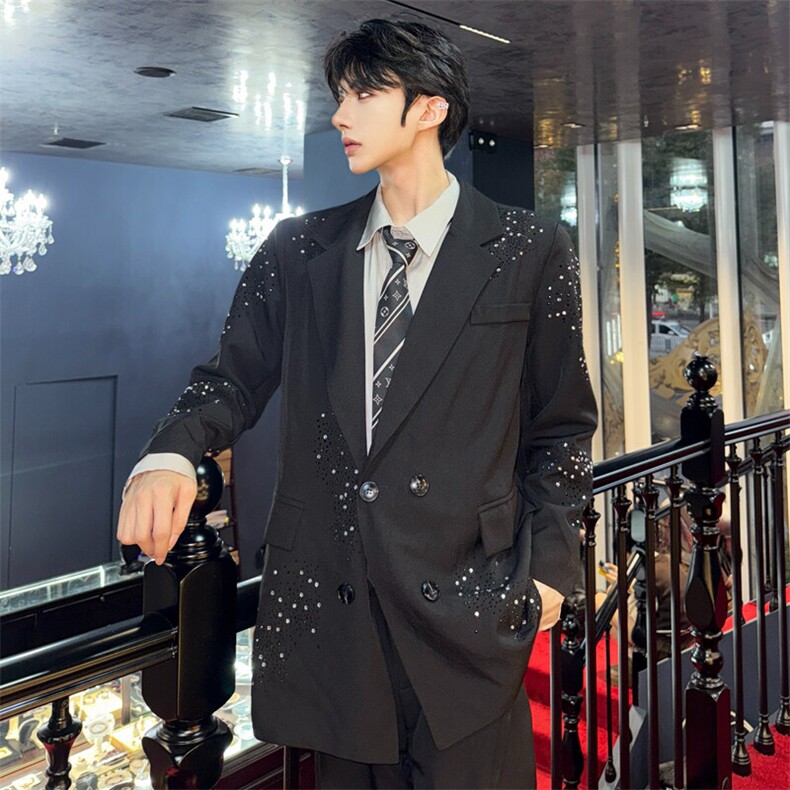 （图）重工烫钻西装外套2025春季小众亮闪闪西服5020-P128图片