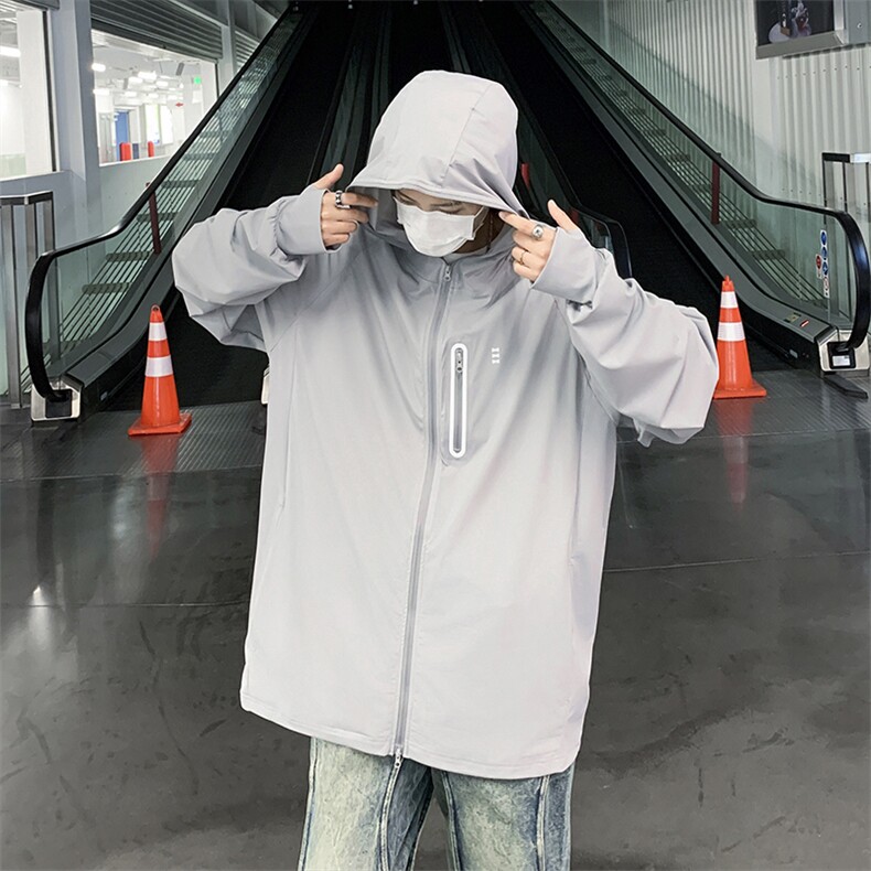 轻透气男女宽松连帽防晒服可遮脸一体皮肤衣钓鱼服外套F1-p40,男装防晒衣,星座1008-2
