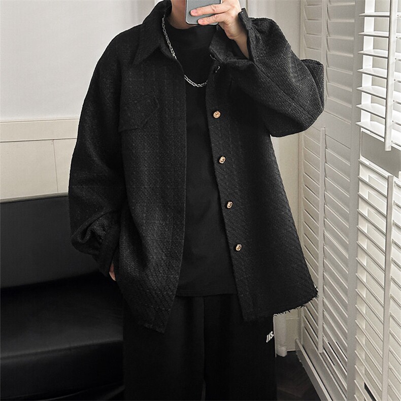 新款现货高品质羊毛呢料外套小香风中长款夹克A351-AJ2507-p110,男装夹克,电商A351