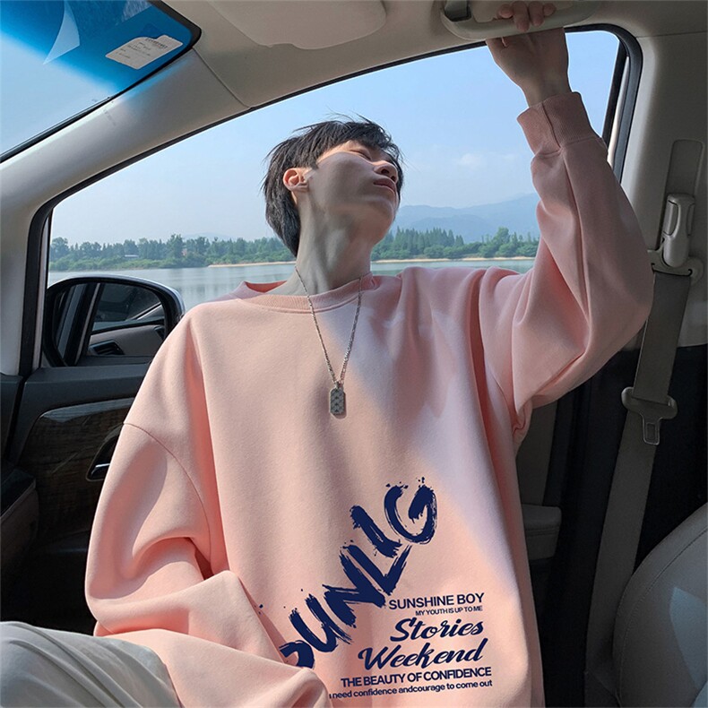 抖音品质秋季新款美式潮流仿棉圆领卫衣wycm4023-特批28控49,男装卫衣,星座605(原A050)