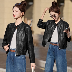 2026春装新款时尚潮流皮衣小外套机车服女装图片