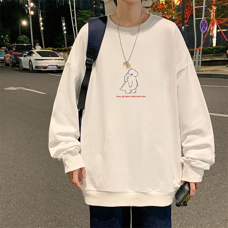 S6140-P28加绒款-P33秋季圆领卫衣男大码韩版宽松长袖外套,男装卫衣,电商A040