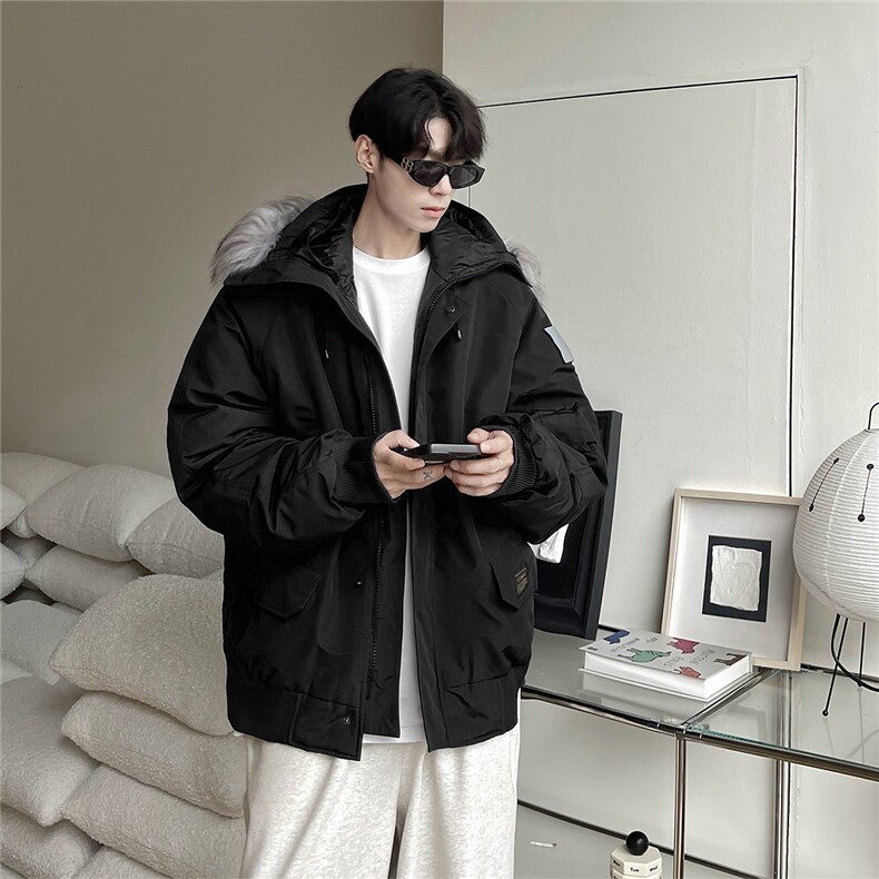 港风连帽可脱卸毛领工装棉衣男大码潮流棉衣男MY77917P138控198，男装棉衣，星座227-7
