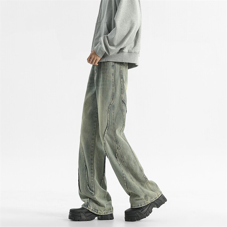 现货春季新款潮流复古黄泥色美式牛仔裤S-3XL914-4-2121P71,男装牛仔裤,星座914-4