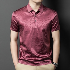 夏季高端品质提花半袖短袖polo衫薄款绸缎男休闲真丝上衣,男装T恤,钱塘6003B,钱塘大厦 夏季高端品质提花半袖短袖polo衫薄款绸缎男休闲真丝上衣,男装T恤,钱塘6003B,钱塘大厦