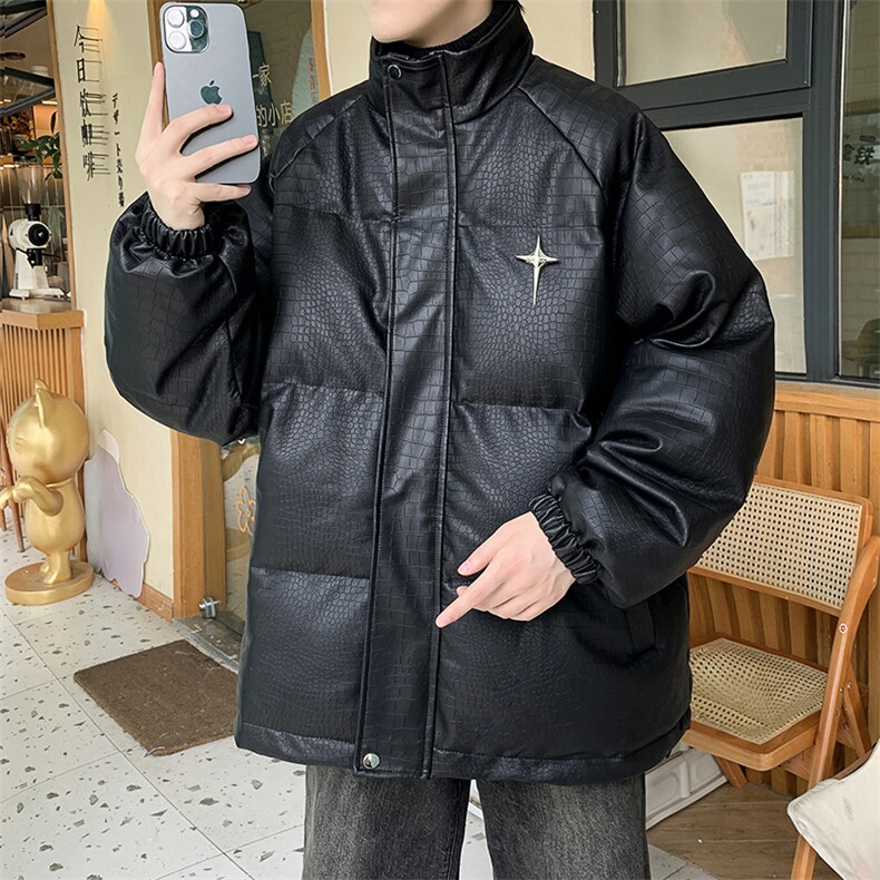 冬季棉衣男潮流时尚棉衣男港风皮棉衣外套MY8108-P125,男装棉衣,星座210-1