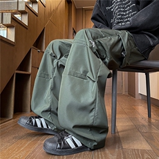 8XL-M刺绣冲锋裤男款大码春秋户外机能登山裤直筒阔腿裤KZ020P50，男装休闲裤，电商B312