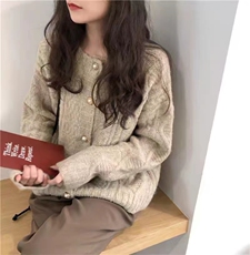 5针珍珠扣开衫2024年秋季纯色毛针织衫，女装羊毛衫，泰沅羊绒