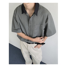 日系复古长袖衬衫男夏季潮牌宽松衬衣外套C032-P38，男装衬衫，星座308B-2