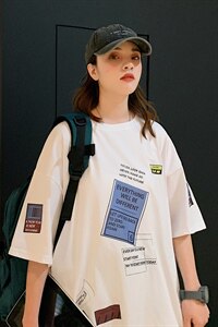 数据款！纯棉百搭印花中性风短袖t恤男女潮流T恤情侣T336P28图片
