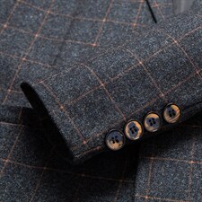 西装男士商务外套2023春季新款中青年上衣格子休闲西服男装