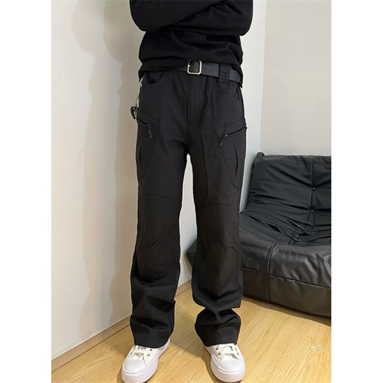 秋季新款复古工装休闲裤男女宽松显瘦百搭阔腿裤子K31,男装工装外套,星座1116A（原606A-3）