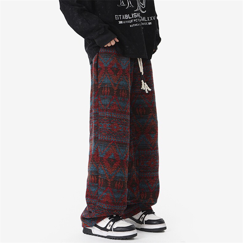 现货07大码民族风加绒加厚直筒阔腿裤XZ211-1-K2445-P50加绒P60,男装民族服装,星座211-1