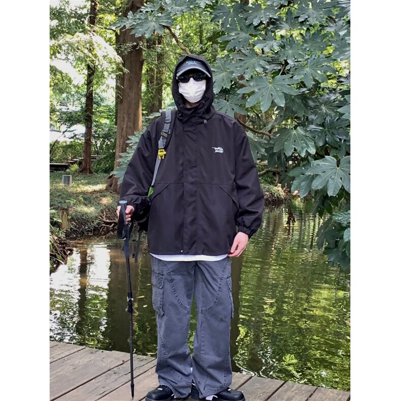情侣户外冲锋衣男款高街美式防水登山服外套GF16P63,男装夹克,星座1116-2