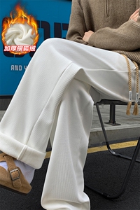 薄款改加绒休闲大码加厚银狐绒直筒休闲裤男K1322J加绒-特P50控88图片