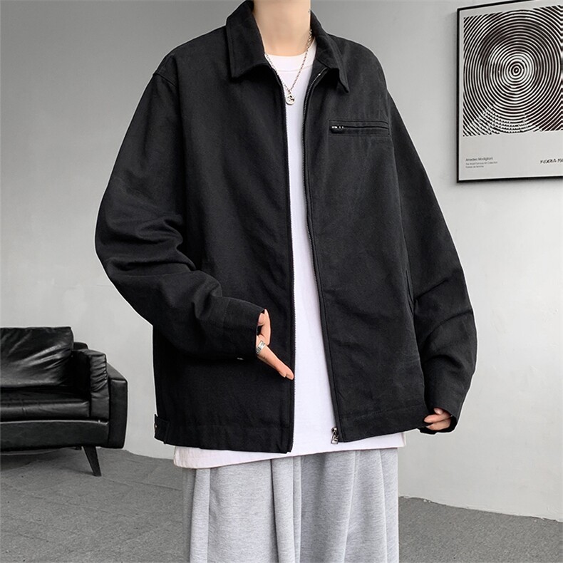 8XL-M水洗做旧帆布短款夹克男款vintage美式复古工装外套JK003P98,男装夹克,电商B312