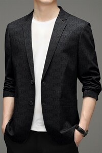 西装男士外套2023春季新款时尚商务休闲宽松纯色西服外套中年男装,男装西服,电商B212（原钱塘6029）