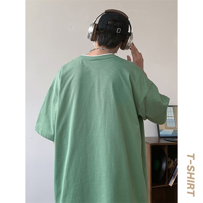 夏季短袖纯色港风t恤休闲时尚百搭短袖t恤男TC3022-P25控49,男装T恤,星座717