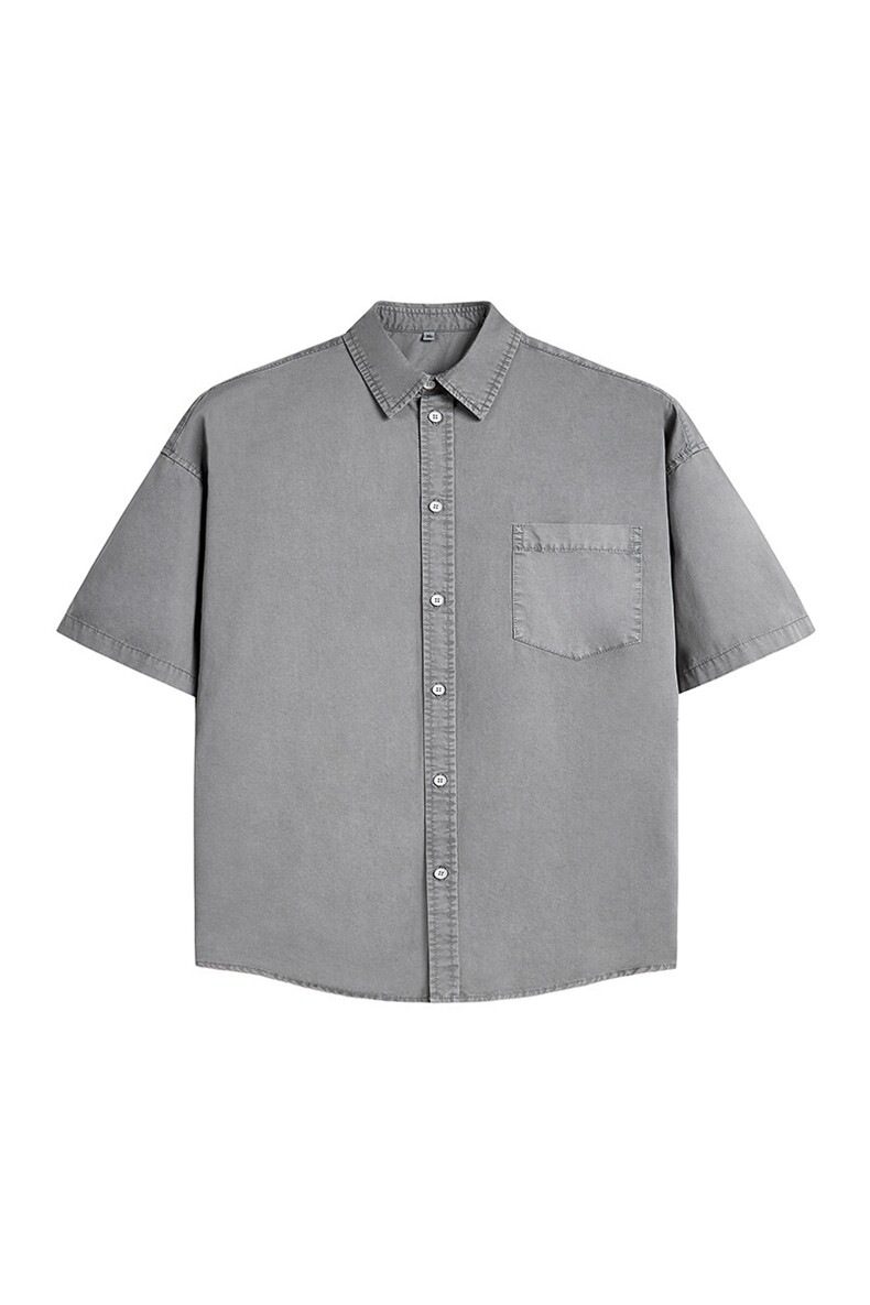 美式工装衬衫短袖夏季宽松纯棉脏染衬衣男A436-0628-P4569,男装衬衫,电商A436