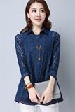 长袖纯色镂空修身韩版百搭甜美时尚2021年春季蕾丝衫/雪纺衫，女装蕾丝衫/雪纺衫，丽影随形