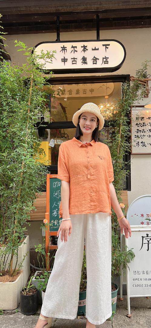 纯苎连衣裙小衫裤子裙子衬衣 时尚风 风淑女风休闲风，女装连衣裙，川哲