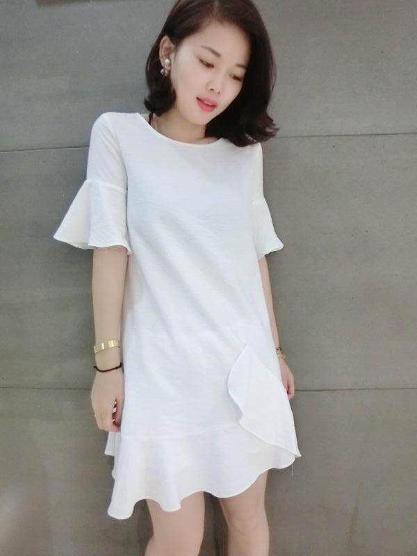夏季新款黑白连衣裙,女装连衣裙,恋钱