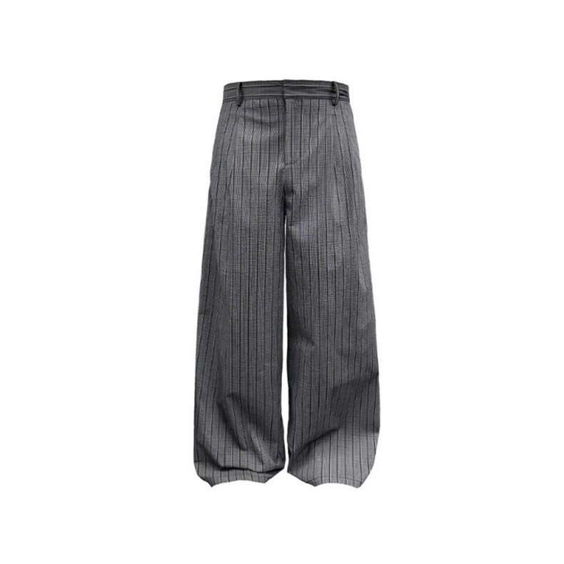 现货美式复古褶格纹长裤男直筒阔腿裤休闲cleanfit西裤L90322-p55,男装西裤,星座1008