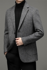 DJ8283钱塘2020-3中年男士冬季厚款商务休闲毛呢西服外套P358，男装西服，钱塘207-3