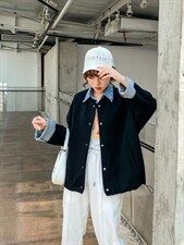 拼接牛仔休闲外套，其它，斐媞梦