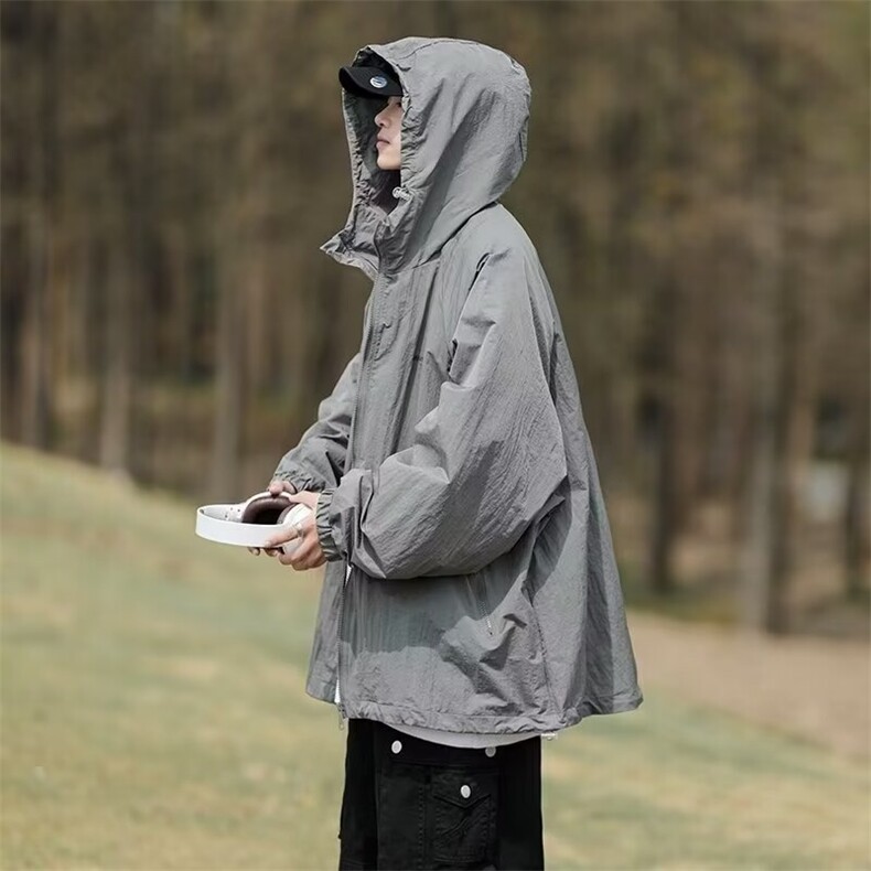 春夏季新款户外防晒衣轻薄连帽上衣外套,男装防晒衣,星座410-7