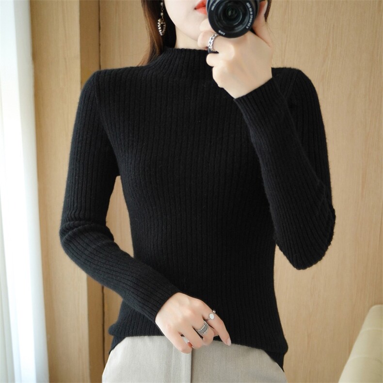 儿童羊毛衫中厚半高女童高领毛衣弹力针织衫冬季新款毛线衫打底衫,女装羊毛衫,奢优羊绒