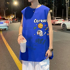 ！港风夏季无袖背心男汗衫男纯棉坎肩短袖T恤男B20-P20，男装背心/马甲，电商B367
